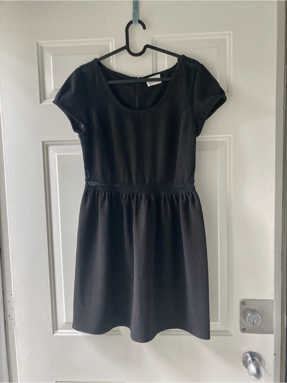 Pins & Needles Black Mini Dress with Lace Trim